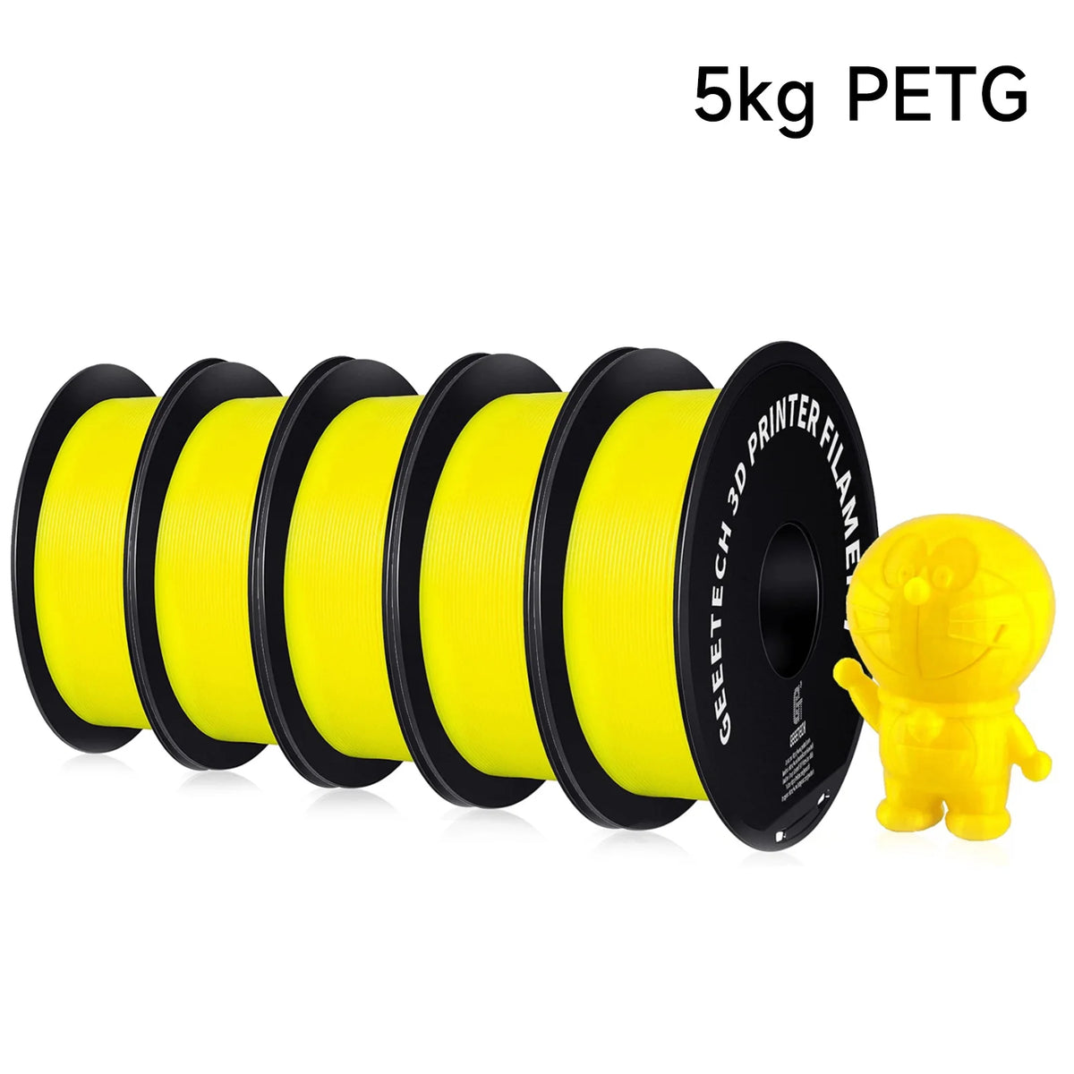 Geeetech PETG 3D Printer Filament 1.75mm 5kg, Durable Multi-Color Pack for FDM Printers
