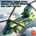 KAVOWORLD 1826PCS Chinook Tandem Rotor Military Transport Helicopter Building Blocks Model Aircraft Bricks Toys Kit Ideal Gift for Military Fans Movable Rotors Gear Linkage Opening Cargo Door Home Desk Display Christmas Birth