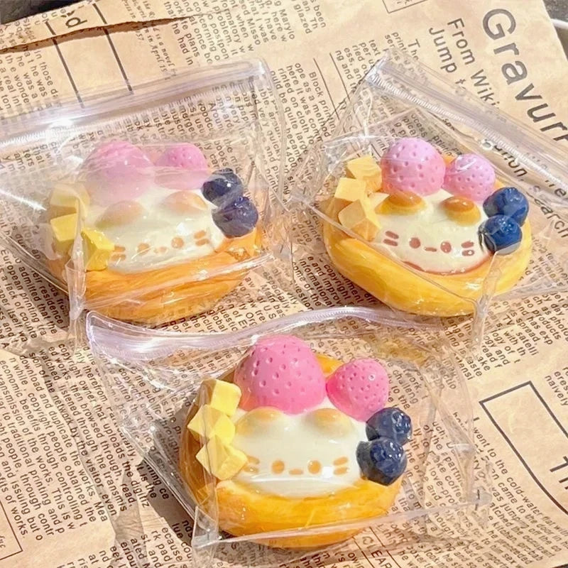 Kawaii Fruit Dessert Squishy Toy, Slow Rising Squeeze Stress Relief, Cute Bunny Cream Cake Fidget