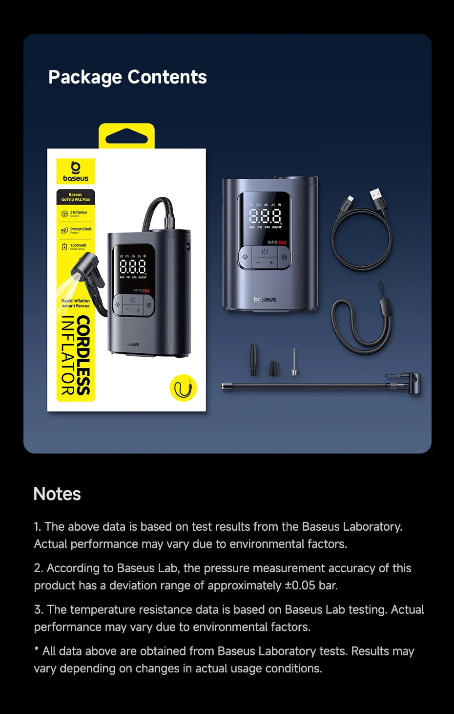 Baseus GoTrip VA1 Max Cordless Car Tire Inflator