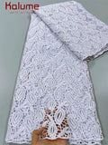 White African Guipure Cord Lace Fabric with Sequins 2025 High Quality Nigerian Guipure Cord Lace for Sewing Wedding Dress F4025