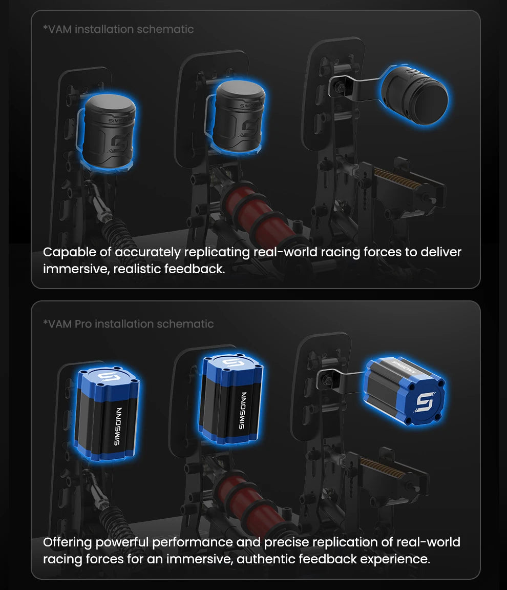 SIMSONN Plus X Sim Racing Simulator Pedal PC Simracing Pedals Support VAM and VAM RPO Vibration Motor Driving Game Accessories