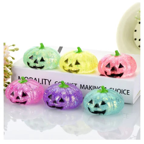 Halloween Pumpkin Squishy Toy, Slow Rising Stress Relief Ball for Party Favors