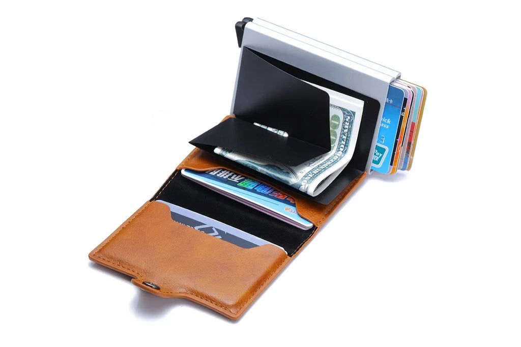 RFID Blocking Carbon Fiber Slim Card Wallet for Men, 14 Card Holder Minimalist Wallet