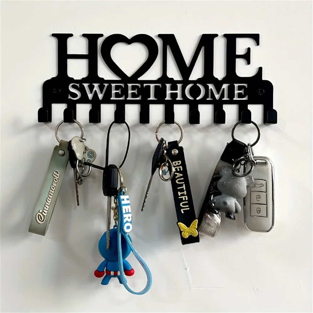 Metal Wall-Mount Key Holder Rack – Home Sweet Home Design
