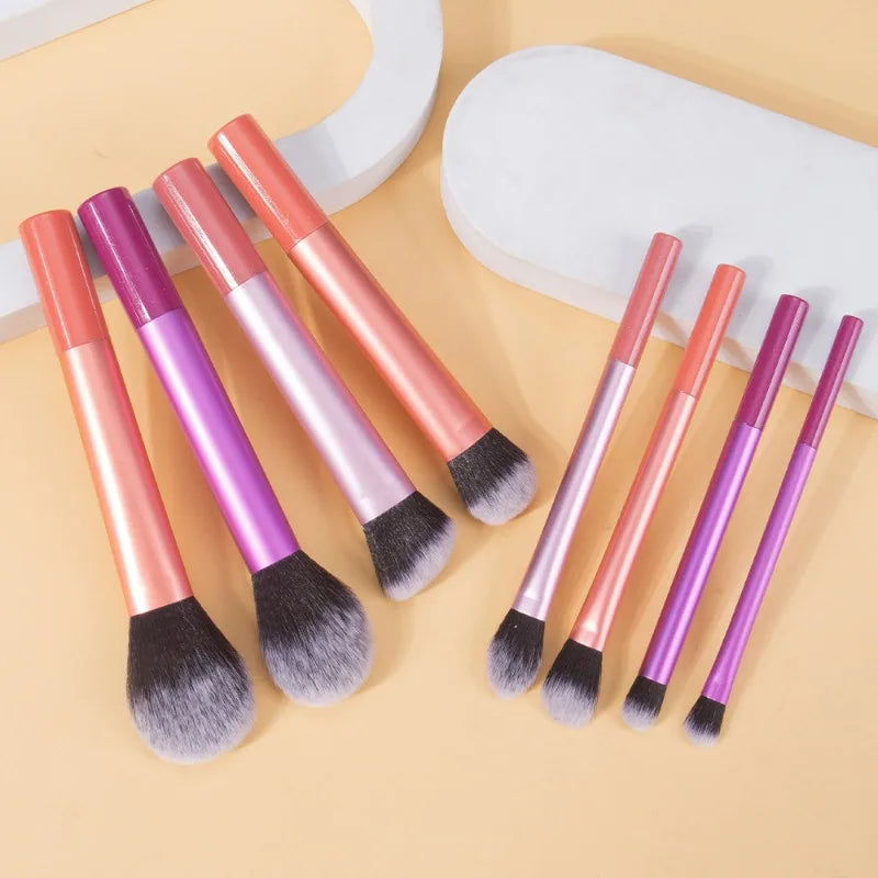 Makeup Brush Set, 8 Pieces, Soft Synthetic Brushes for Foundation, Blush and Eyeshadow