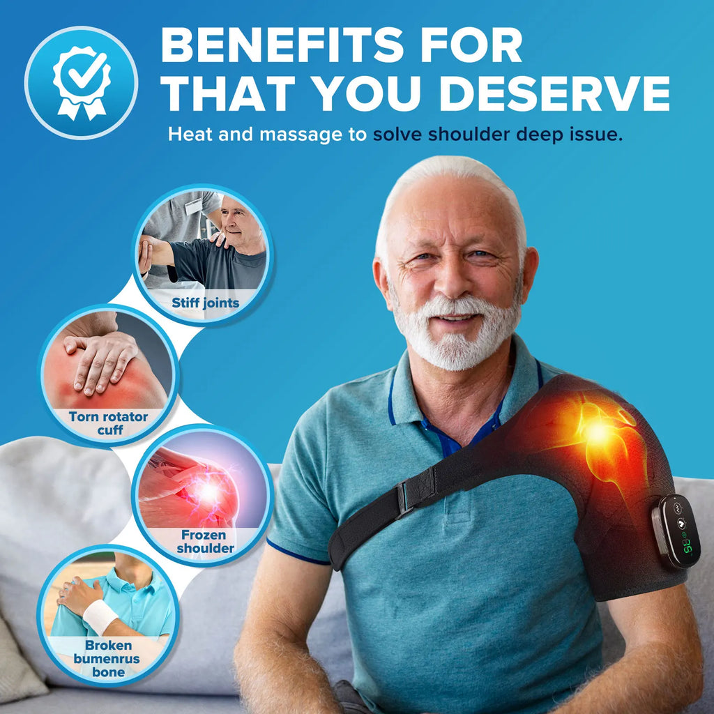 Electric Heated Shoulder and Neck Massage Wrap, Adjustable Hot Compress Back Support Shawl