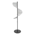 Freestanding Spiral Scarf Display Rack Black Baking Paint Iron Floor Shawl Organizer 5.58FT Tall 16.54IN Base Anti-Rust Anti-Slip Round Edge Easy Assemble For Clothing Store Mall Closet Hat Belt Jewelry Display