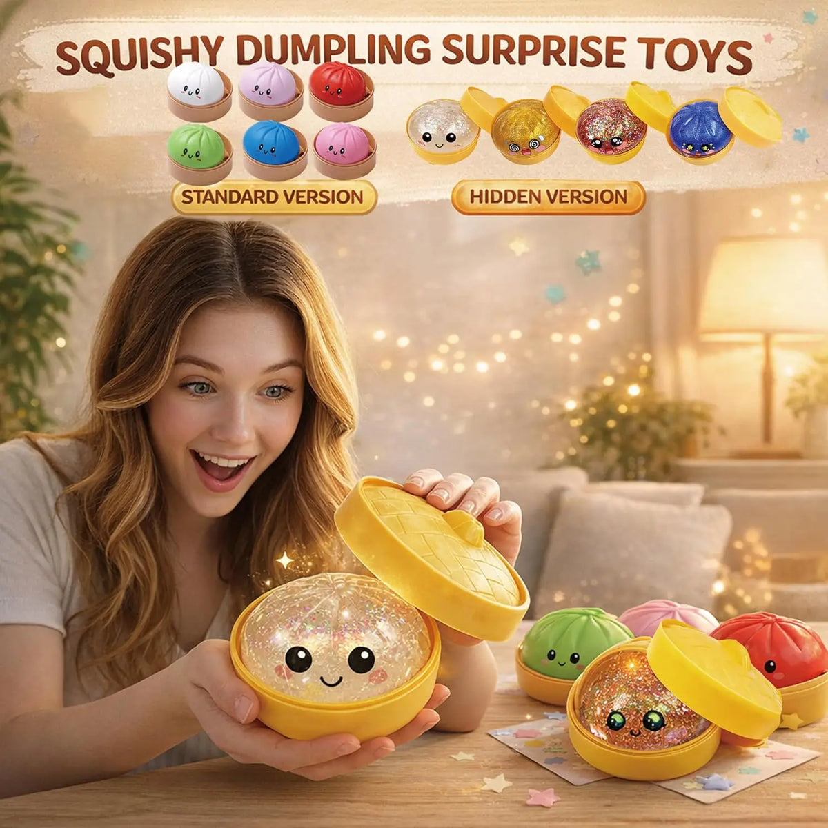 Dumpling Stress Ball with Steamer Basket