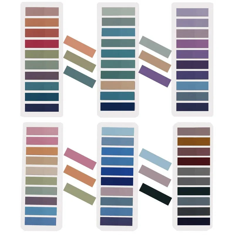 Aesthetic Morandi Sticky Page Markers, Index Tabs for Book Annotating, Self-Adhesive File Labels for School Office