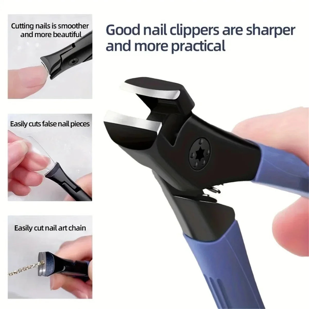 Ergonomic Toenail Clipper for Thick Nails, Wide-Jaw Foot Care Nail Cutter
