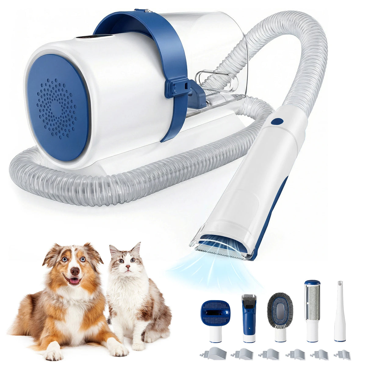 JHK 2.5L Pet Grooming Vacuum Kit with 5 Tools and Low-Noise Dog Clipper