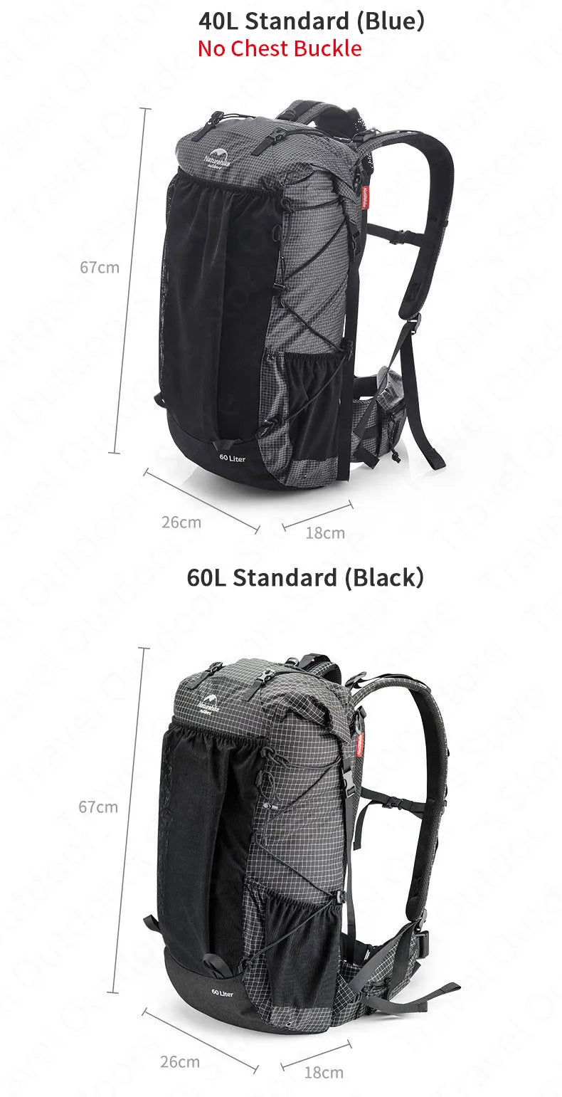Outdoor Mountaining Backpack Waterproof High Capacity Sports Climbing Ultralight Hiking Travel Bag With Rain Cover