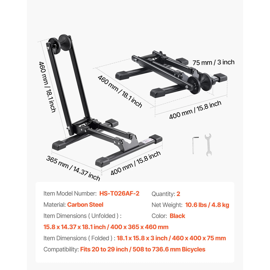 SucceBuy Bike Racks 1/2 Pcs Fits 20-29 In Mountain&Road Bikes Alloy Steel Rust-Resistant Bicycle Stand for Entryway Garage