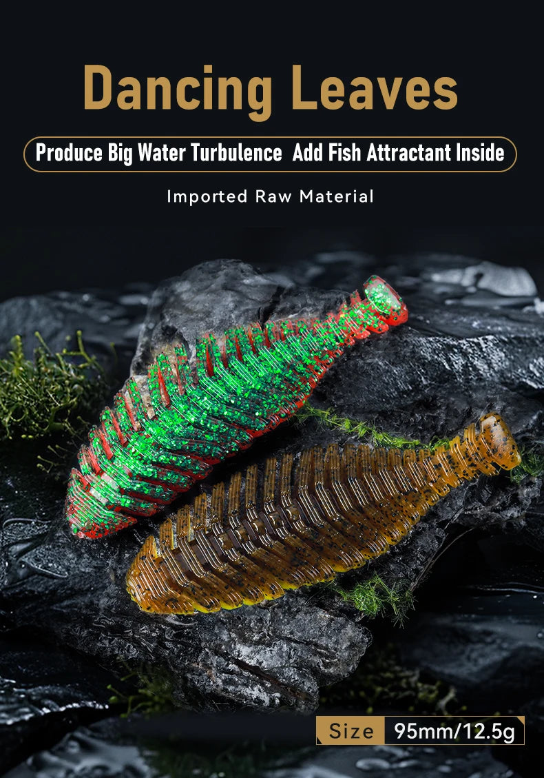 3-Pack Soft Paddle Tail Swimbaits 95mm 12.5g, Scented Shad Fishing Lures
