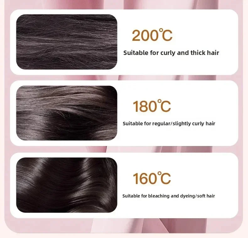 Mini Rechargeable Hair Straightener Brush: 3-Speed Temp Control, Anti-Scald Shell, Lightweight & Portable for Travel