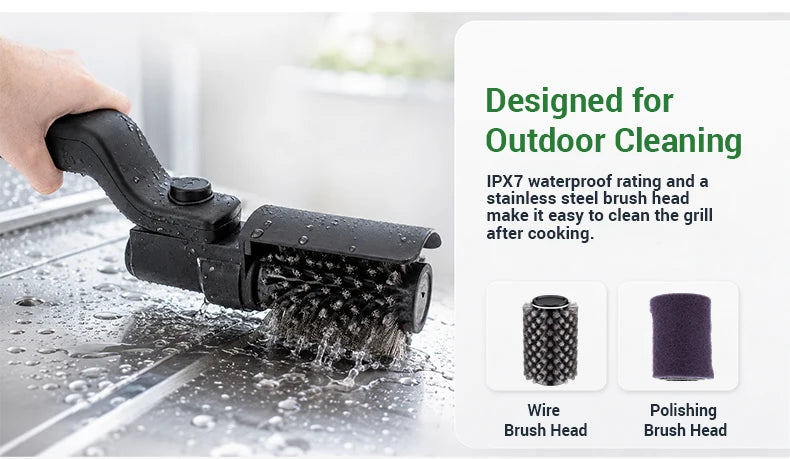 Electric Grill Brush, Multifunctional High Torque Grill Brush with 3-Speed Modes, 20kg Max Torque BBQ Cleaner Safe for Porcelain Cast Iron Stainless Steel, Reinforced Steel Bristles