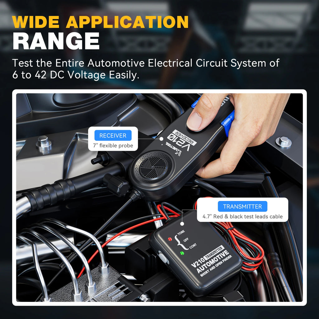 VDIAGTOOL V210 Automotive Circuit Tester 6V-42V Open & Short Finder Checker Car Repair Cable Circuit Wire Tracker Analyzer Tool