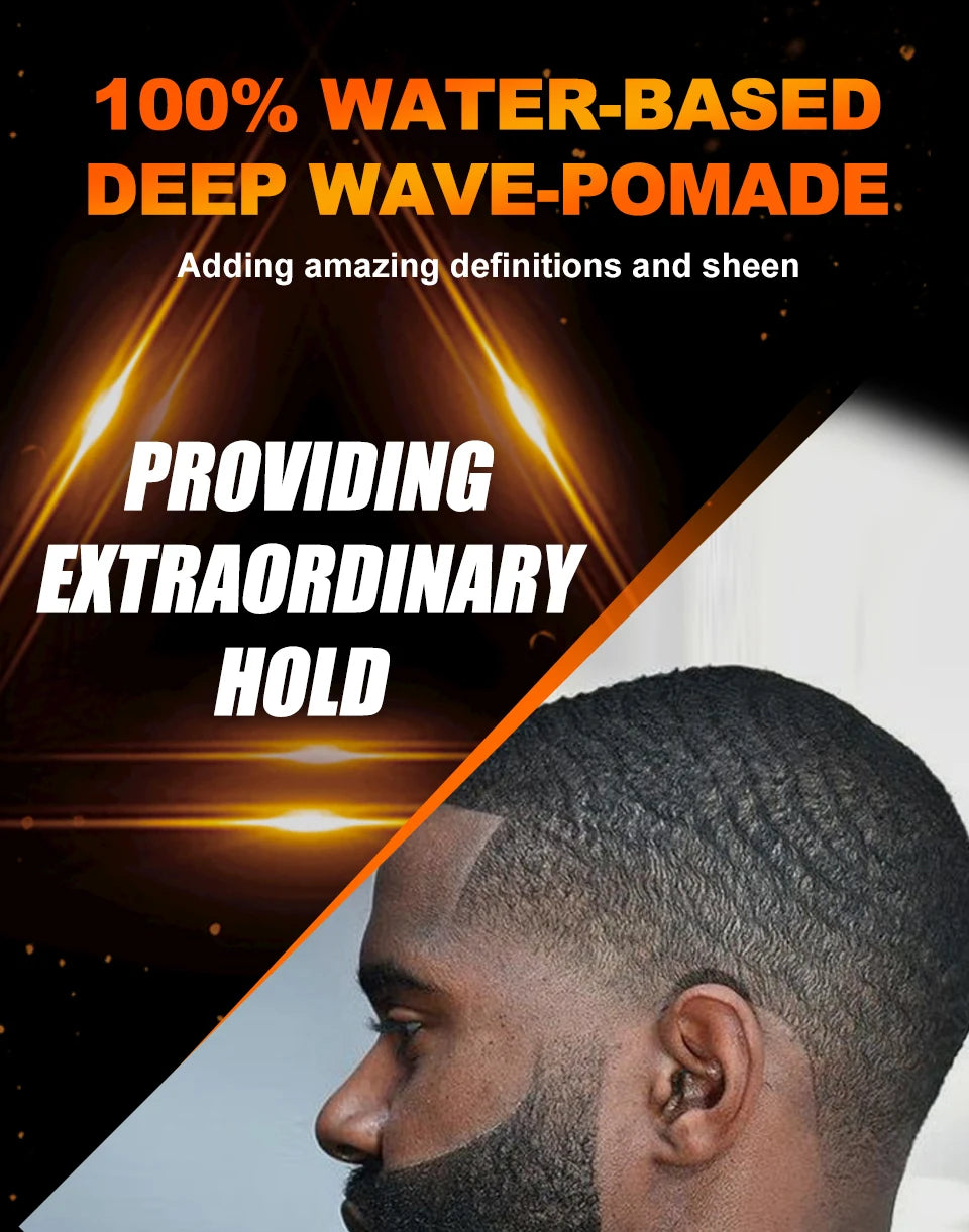 100g Waves Control Pomade Set 360 Wavy Hair Oil With Brush Natural Silky Shine Style Sport Waves Cream For African Black Men