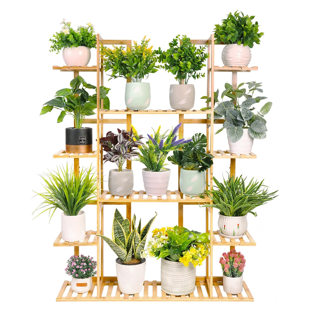 Extra Large 9-Tier Bamboo Plant Stand for Indoor Plants