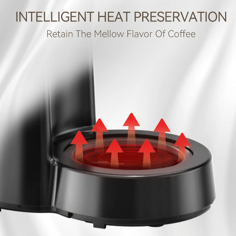 HiBREW 3 in 1 America Drip Coffee Machine Pour Over Coffee Maker Glass Teapot Hot Tea Maker  750ML H12