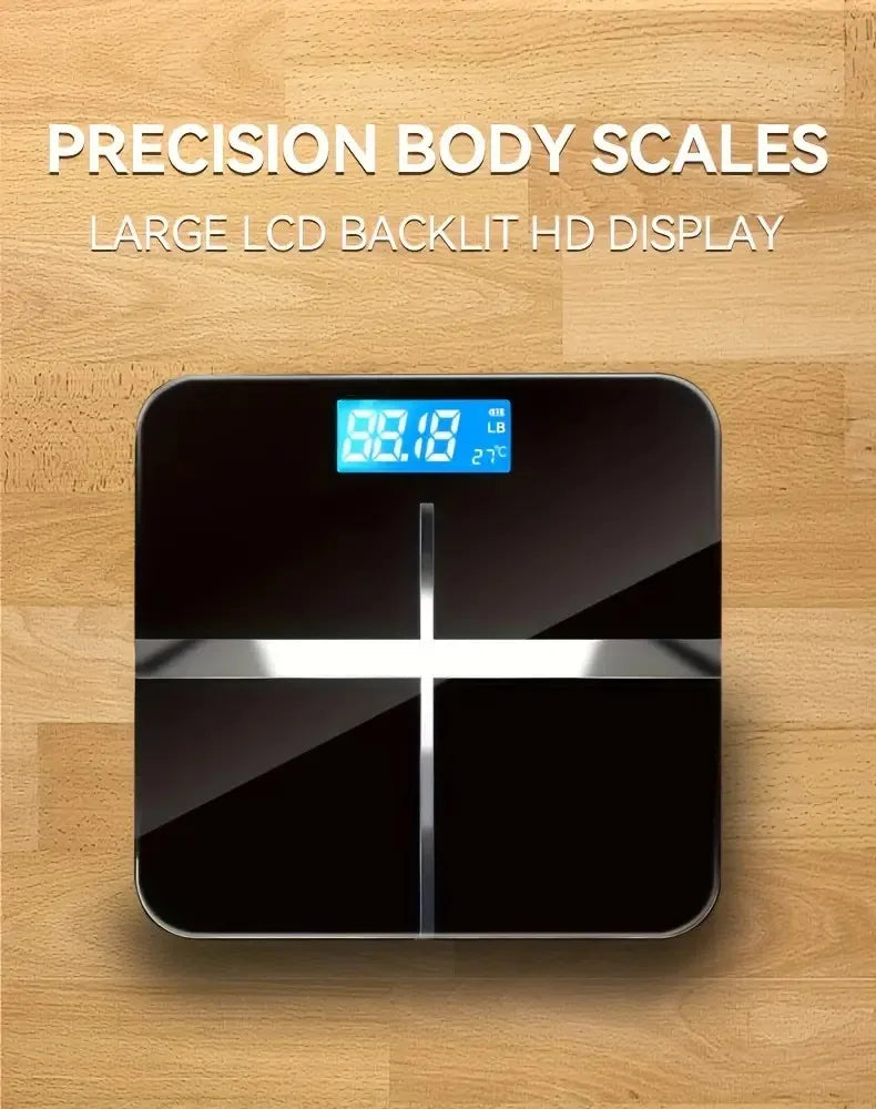 ZNLYRION Digital Bathroom Scale 180kg 396lb Electronic Body Weight Scale with LCD Display Tempered Glass Platform High Precision Sensor Household Personal Health Scale for Bathroom Gym