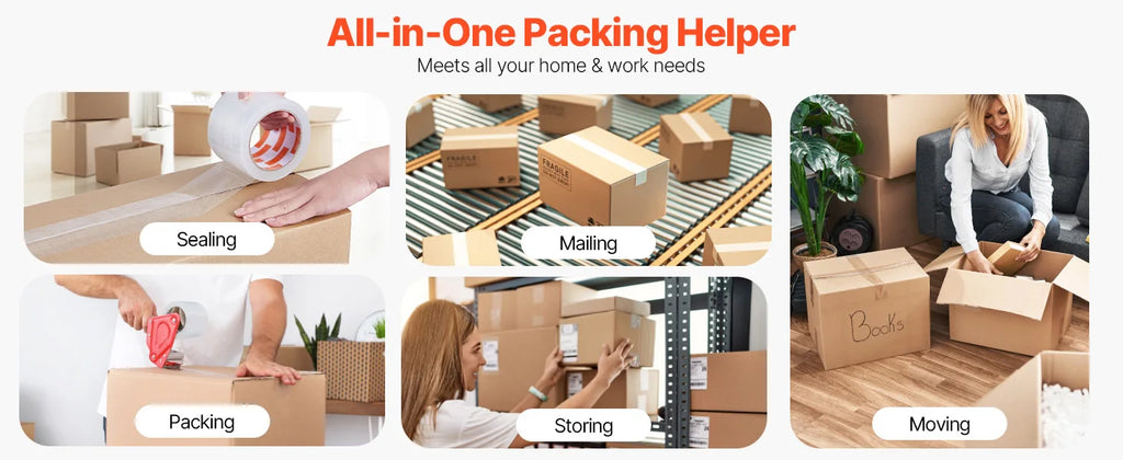 SucceBuy 6/24 Rolls 7.6CM 70M High Viscosity Clear Adhesive Tape Transparent Packaging Tape for Office Wrapping Express Packing