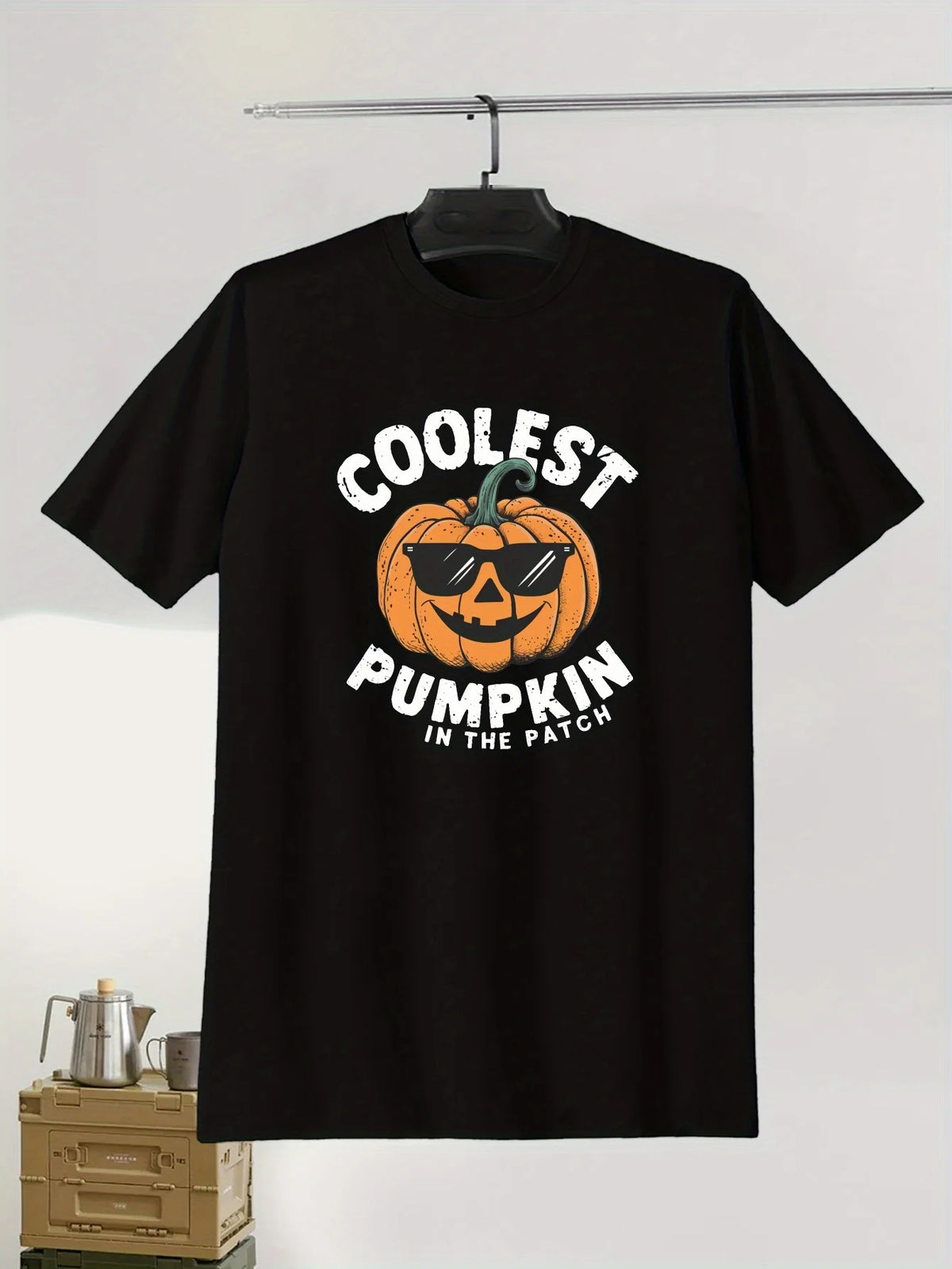 "Coolest Pumpkin in the Patch" Halloween Graphic Tee, Men's Short Sleeve T-Shirt