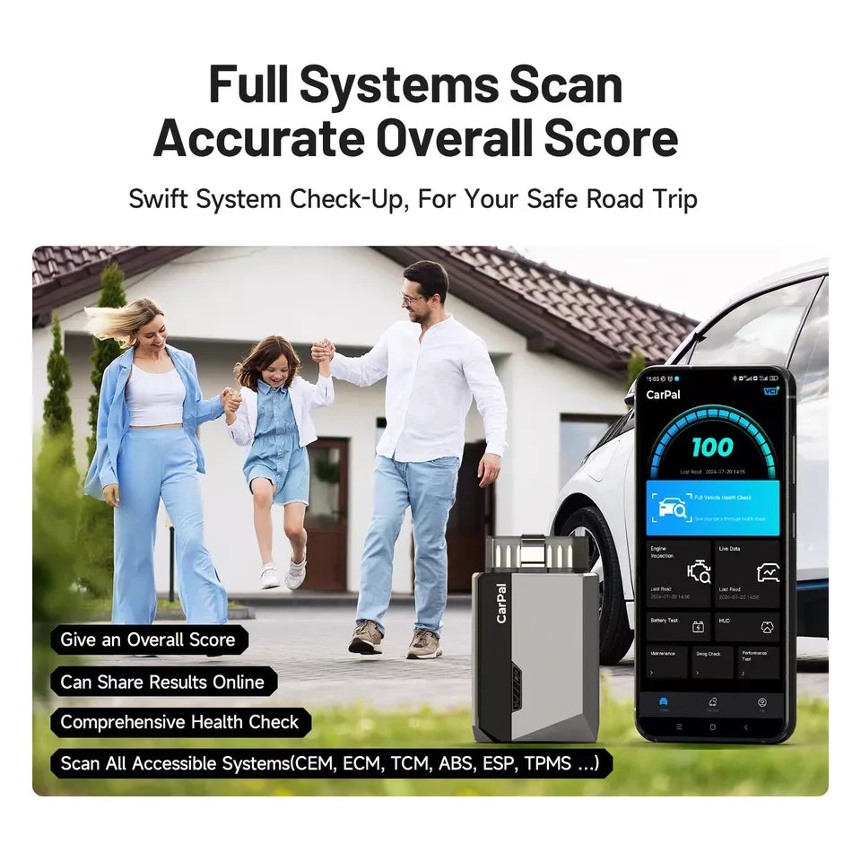Carpal-1 OBD2 Scanner Bluetooth for Car All System Diagnostic Tool iOS Android Vehicle Health Check Smog Check Battery Test