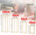 4Pcs Wedding Flower Stand Set Gold Metal Column Rack Party Decor Balloon Display Holder Centerpiece Vase Pillar 40+60+80+100cm