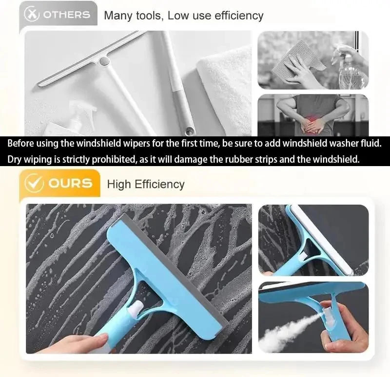3-in-1 Spray, Scrub & Squeegee Window Cleaner