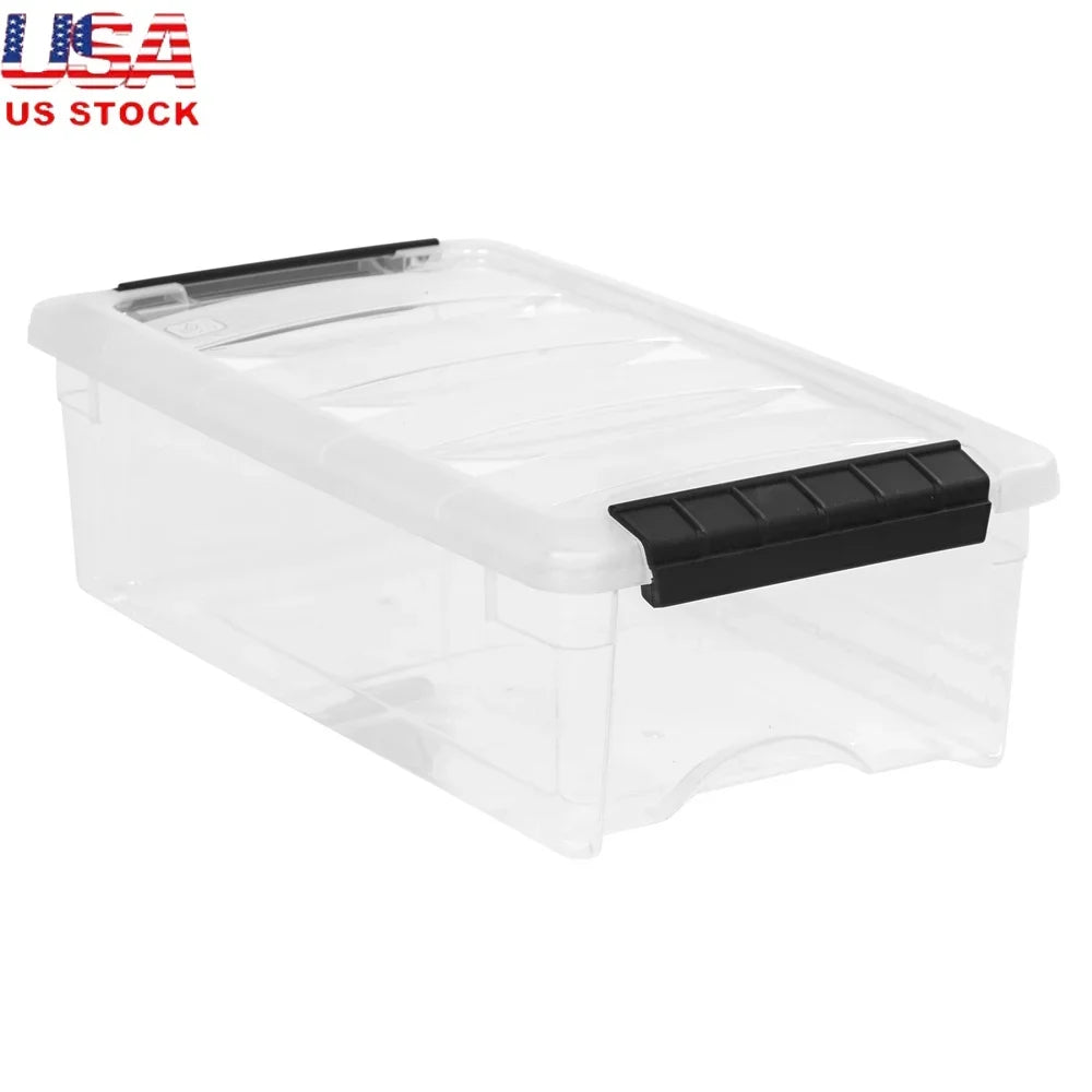 5 Qt Clear Stackable Storage Box with Latching Lid