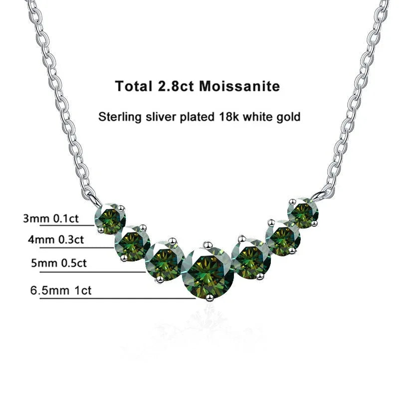 2.8ct Moissanite Necklace, 925 Sterling Silver