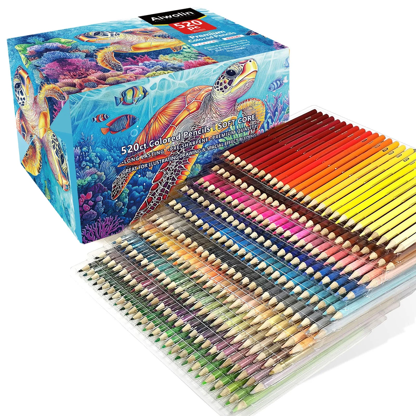 520 Colored Pencils, Professional Grade Rich Pigment Soft Core, Coloring Pencils Suitable for Children, Adults, Artists