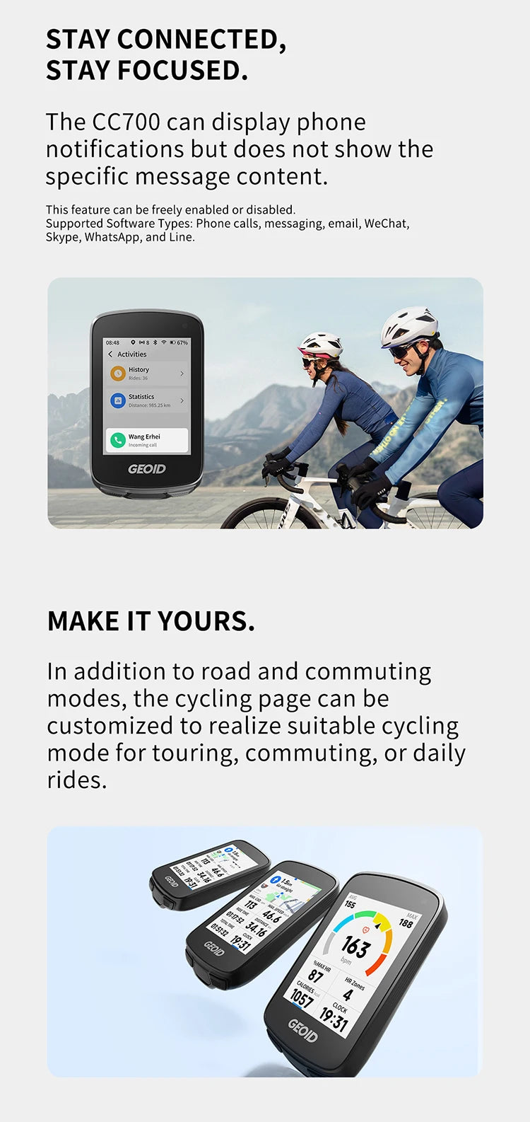 GEOID CC700 Pro 2.8" GPS Bike Computer