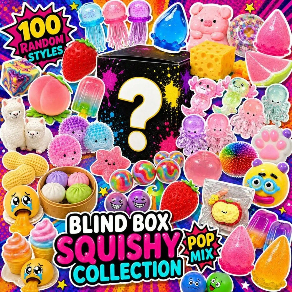 Random Cute Squishy Toy Party Favor, Soft Stress Relief Fidget Collectible