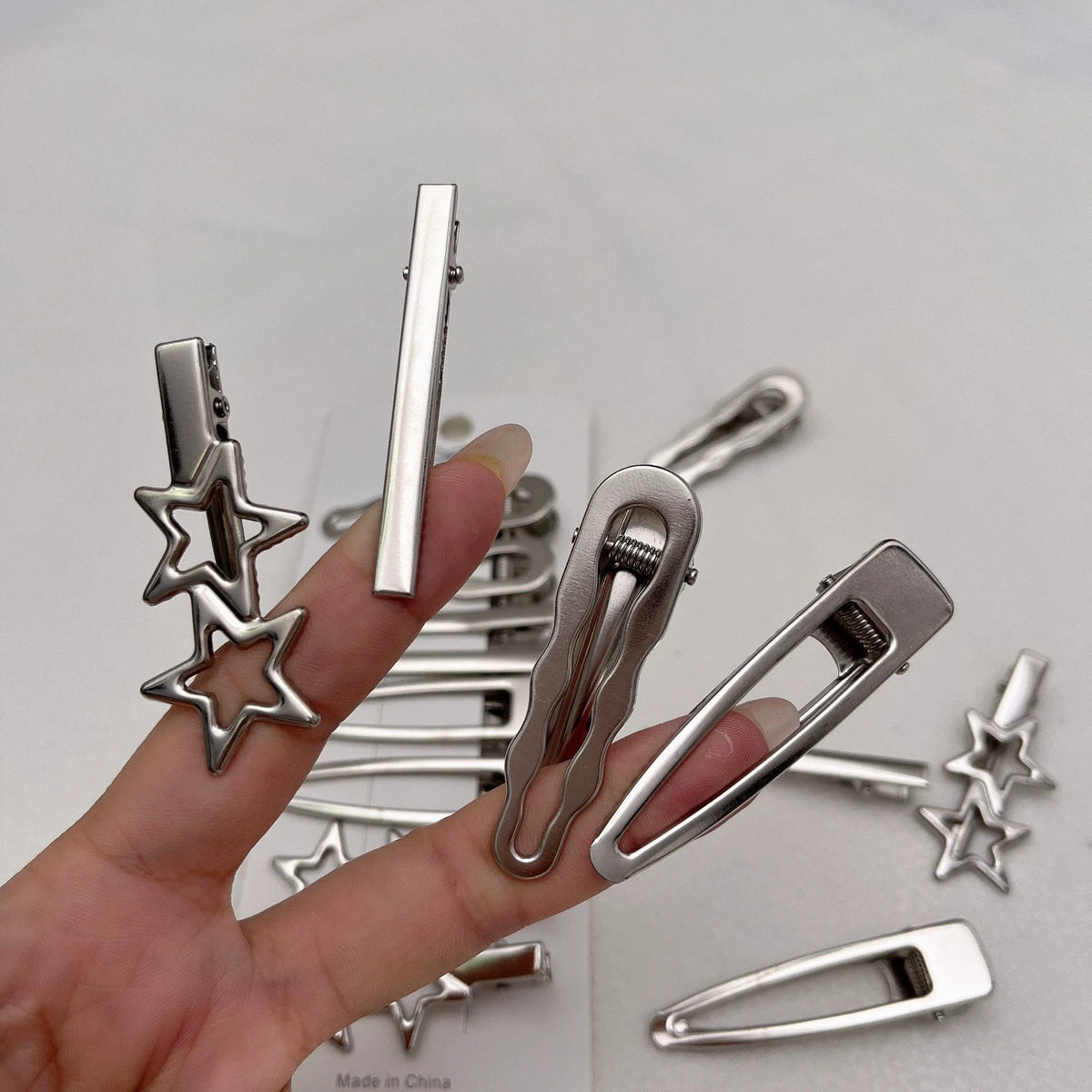 Silver Metal Duckbill Hair Clips