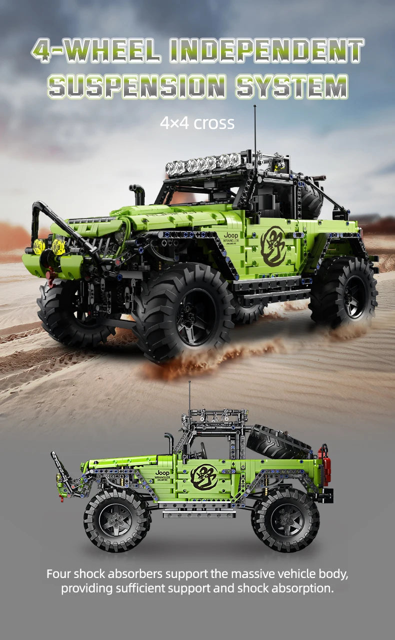 KAVOWORLD 2357PCS 1:8 MOC Technical Heavy Duty Off-Road Racing Trucks Car Building Blocks 4x4 DIY Assembly Vehicle STEM Toy Gift
