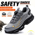Breathable Lace-Free Safety Work Shoes, Anti-Smash Anti-Puncture Steel Toe Sneakers