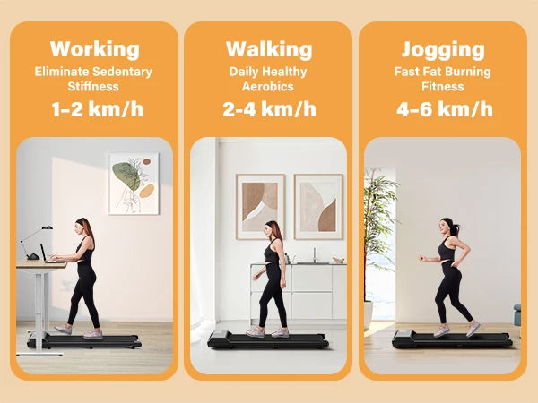 300lbs Treadmill for Home 2.5HP Treadmills Walking Pad LCD Digital Data Display 2in1 Walking Running Fitness Exercise Machine