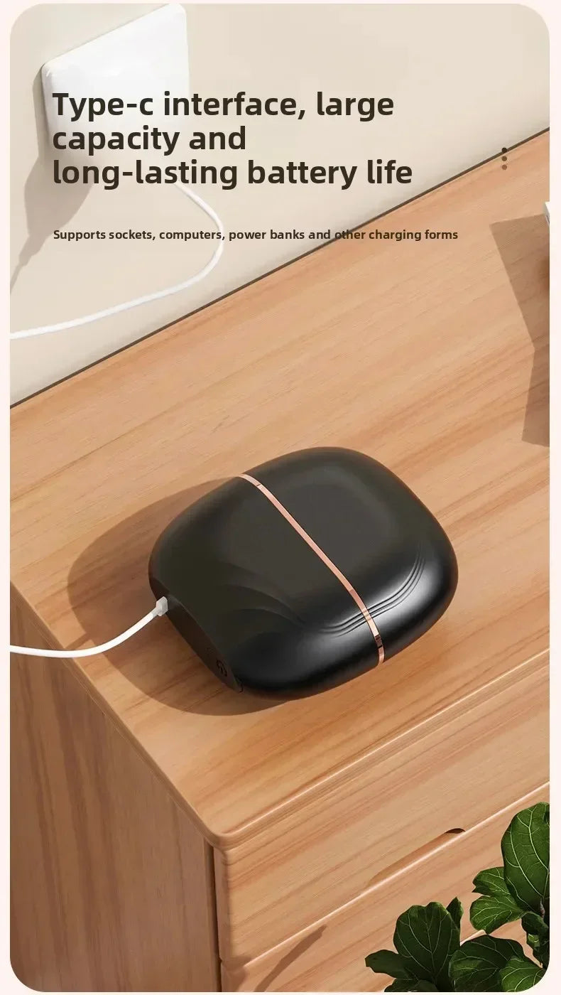 Mini Rechargeable Hair Straightener Brush: 3-Speed Temp Control, Anti-Scald Shell, Lightweight & Portable for Travel