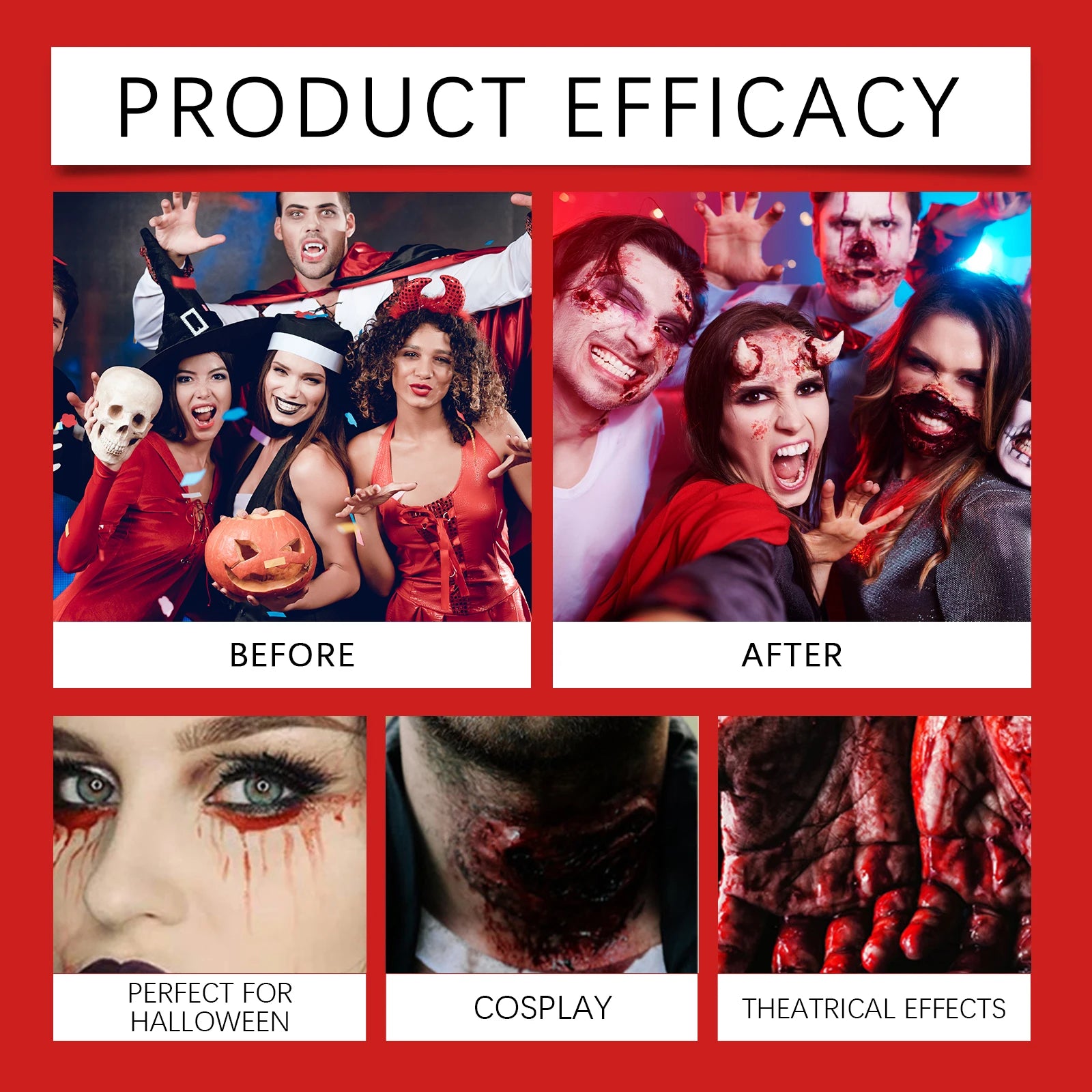 60ML 2026 Halloween Plasma Spray Blood Makeup Props Atmosphere Simulation Props Masquerade Props Make Up Festival Fake Blood