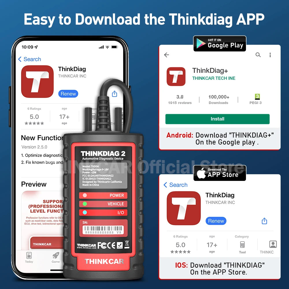 THINKCAR ThinkDiag 2 OBD2 Diagnostic Tool