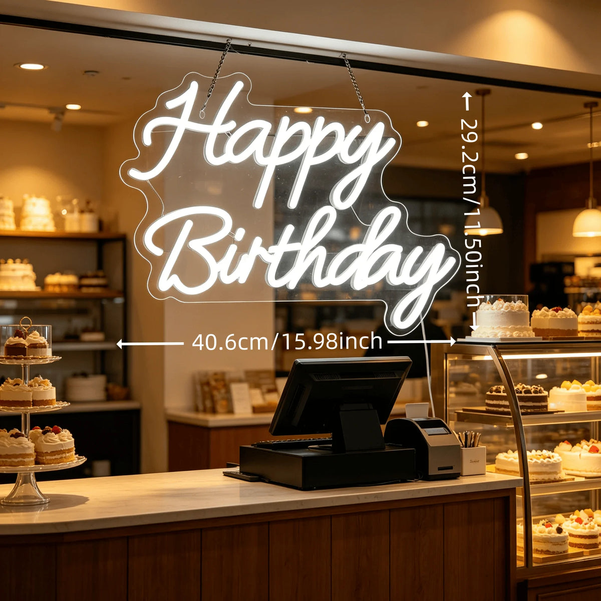 Happy Birthday LED Neon Sign, USB Powered