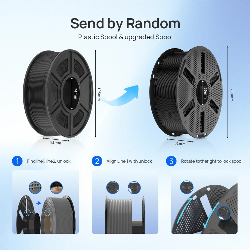 JAYO 4 Rolls High Speed Matte PETG 3D Printer Filament High Flow Speedy 50-600mm/s Matte Effect PETG 3D Printing Mateials for 3D Printer & Pen