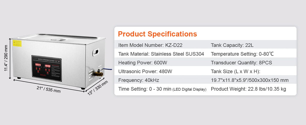 SucceBuy 2L 3L 6L 10L 22L 30L Ultrasonic Cleaner Stainless Steel Portable Heated Cleaning Washing Machine Ultrasound Appliance