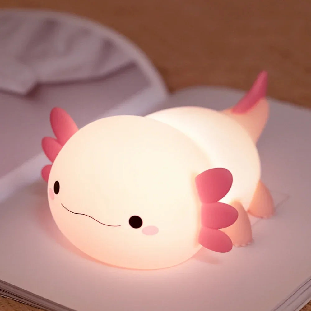 Silicone Axolotl LED Night Light with Touch Control