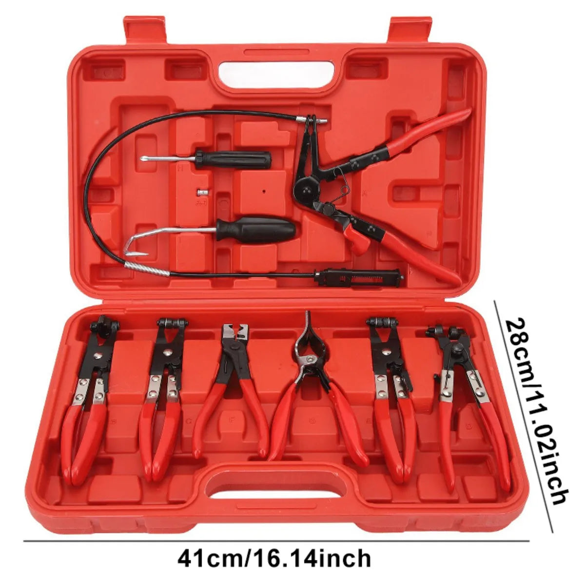9-piece Hose Clamp Set, Spring Hose Clamp Pliers, Carbon Steel Auto Repair Tool Set With Storage Box, Spring Hose Clamp Pliers R