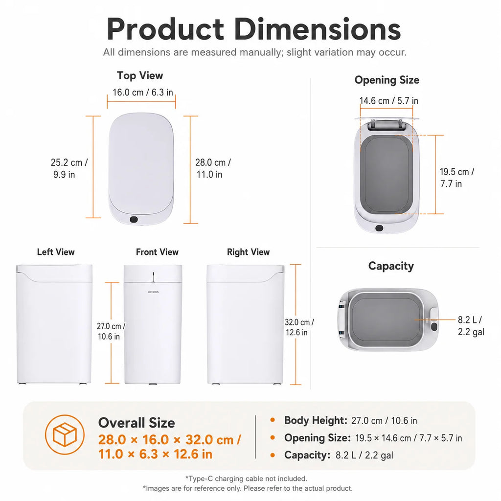 Smart Trash Can with Auto-Lining, Touchless Sensor Garbage Bin + Free Drawstring Bags, No-Mess Pull & Lift Wastebasket