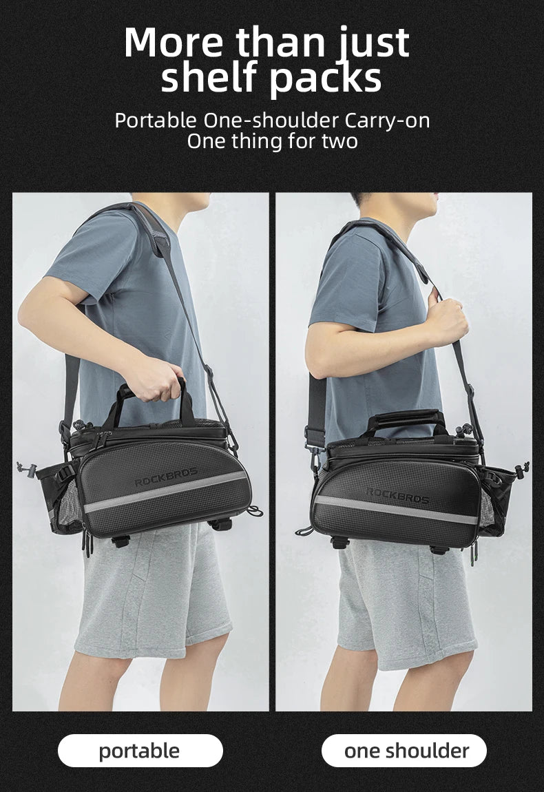 ROCKBROS Bicycle Carrier Bag MTB Bike Bag Trunk Pannier Cycling Large Capacity Travel Bag Package Bags Bicycle Rear Carrier Bags